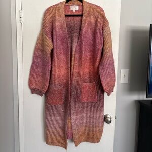 Francesca's Collections Pink and Orange Cardigan